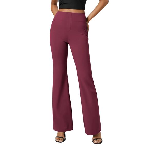 HALARA Pants - Halara Flex Work Pants Womens L Wine High Waisted Slight Flare Business Casual